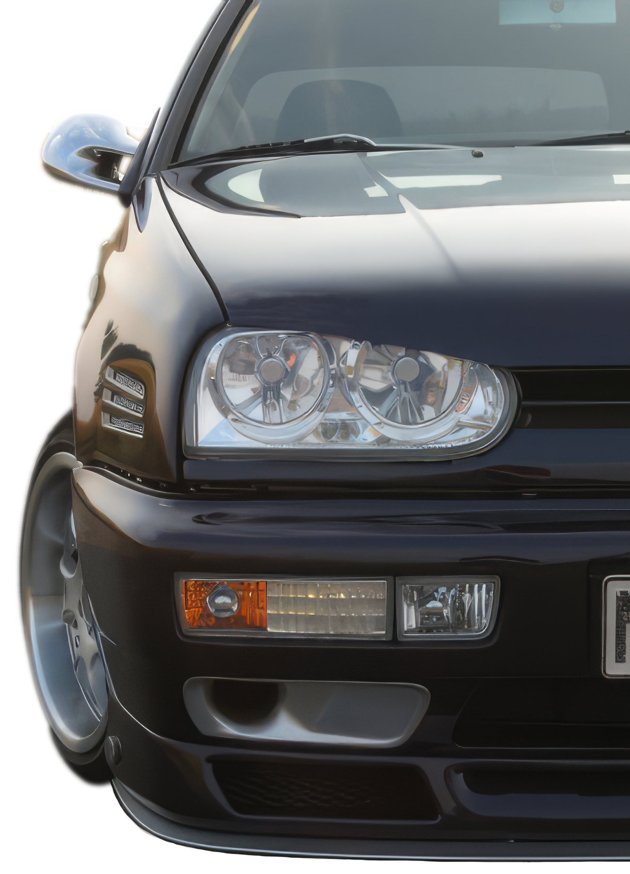 VW Golf MK3, front detail with headlight and bumper