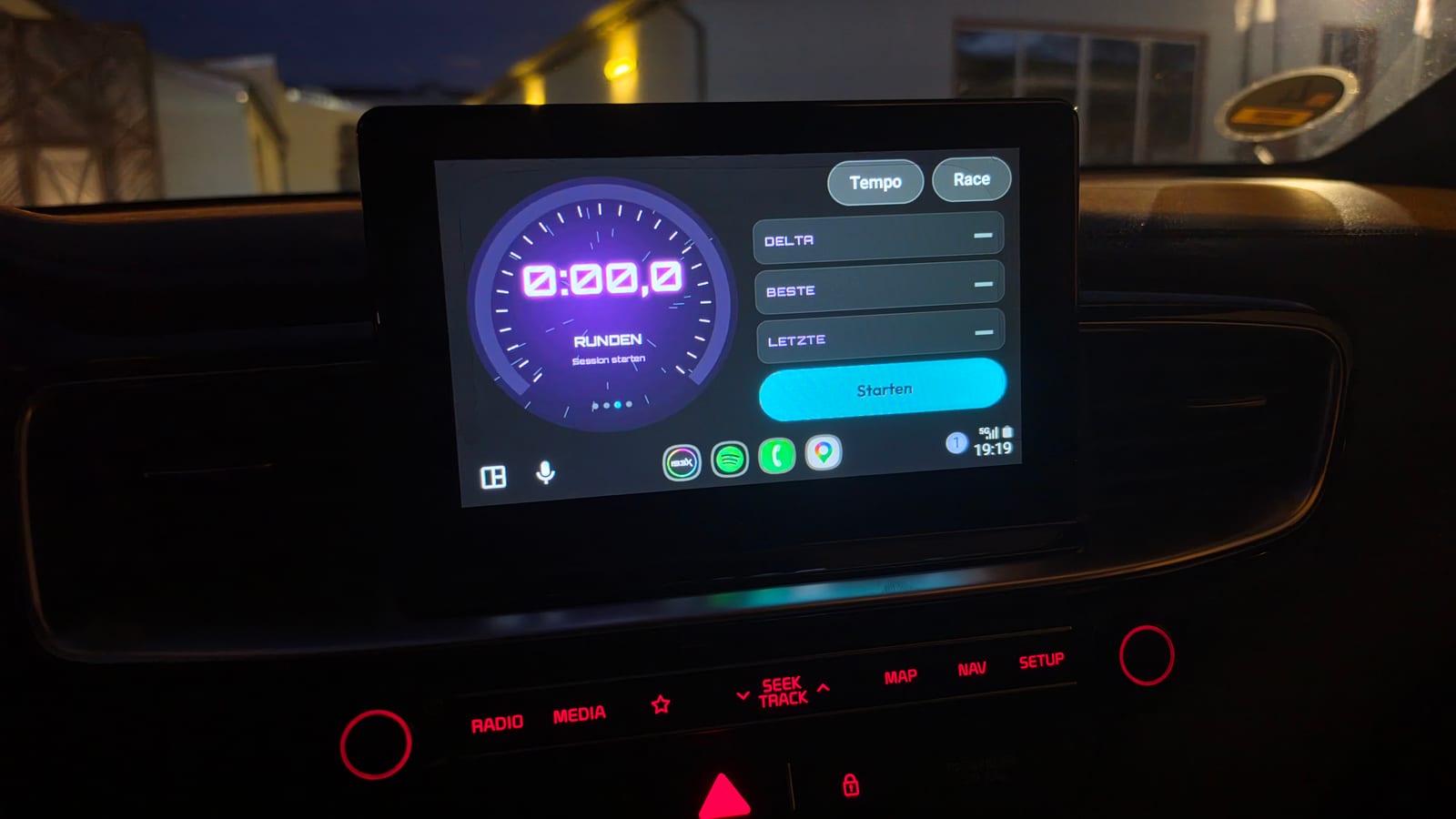 Android Auto: lap timer