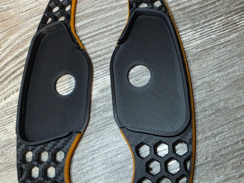 Both paddle shifters with the recess for the original paddles