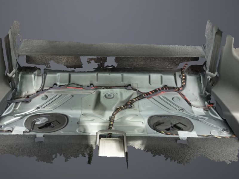 Textured 3D scan of the rear footwell