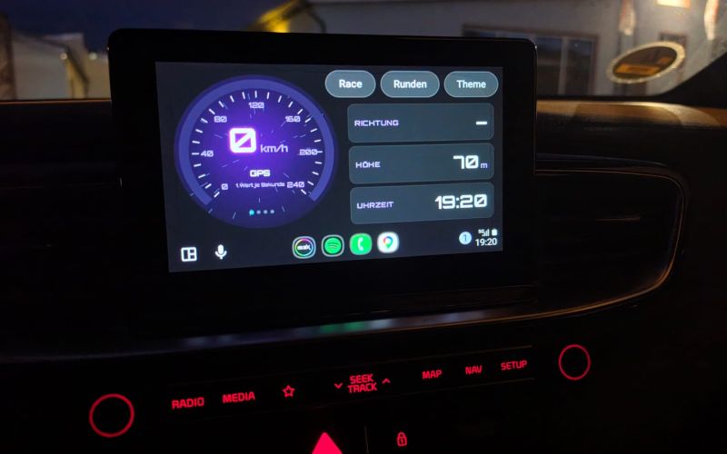 Smart Gauge APP on a phone and on the Android Auto car screen
