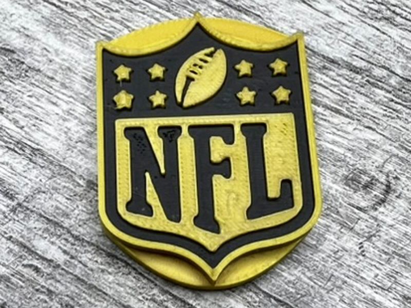 The printed NFL shields for the trophy