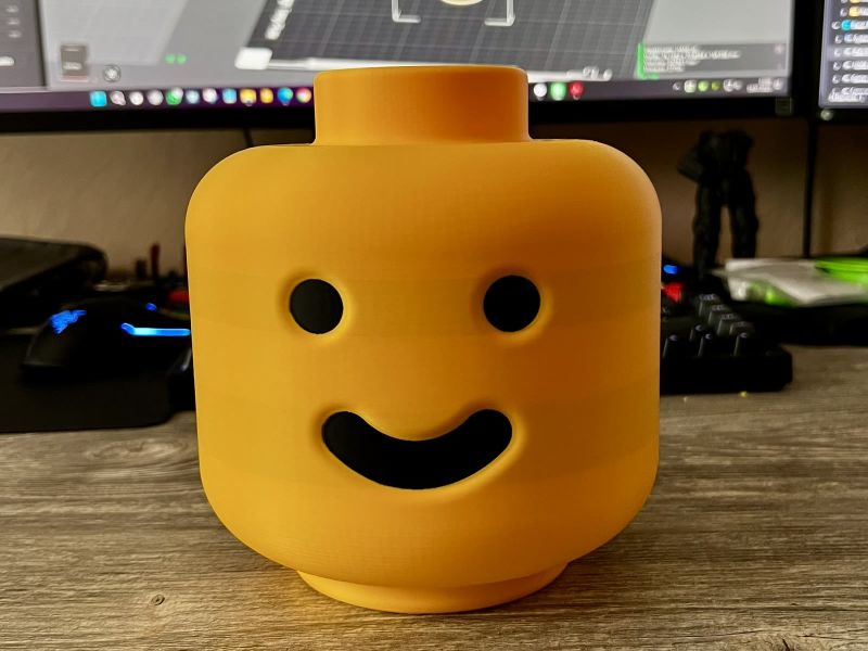 The Brickman head fresh off the print bed