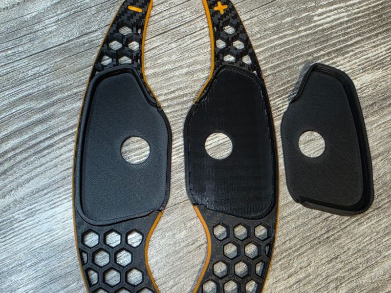 Paddle shifters next to the separate insert