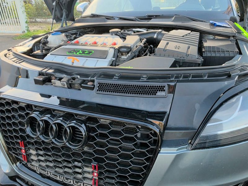 The black grille insert fitted above the TT-RS grille
