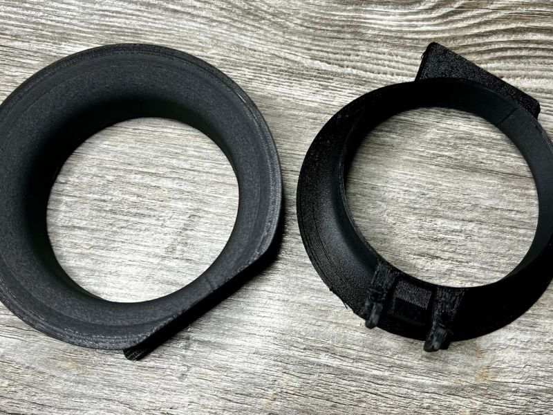 Two printed velocity stacks in black