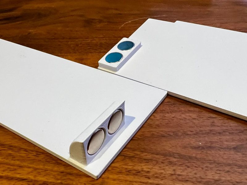The magnets that hold the two pieces together