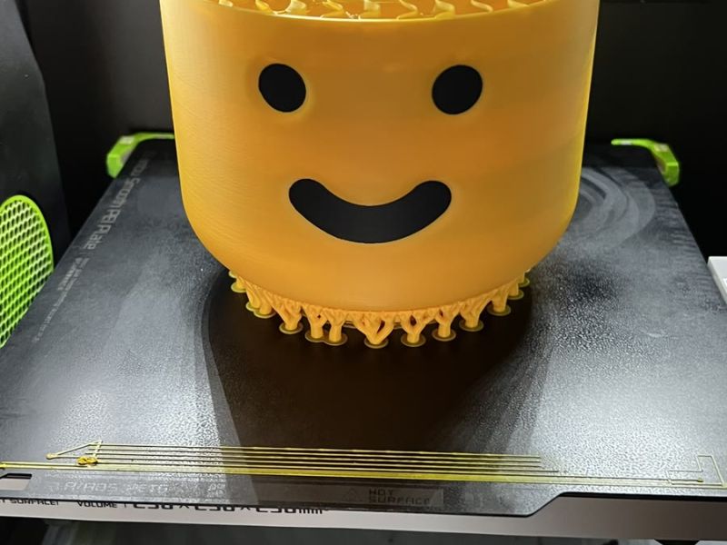 The friendly Brickman head printing, still in its supports